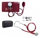 Kit Esfigmomanômetro + Estetoscopio Rappaport Vinho Premium