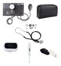 Kit Esfigmomanômetro Premium + Estetoscópio Rappaport + Termômetro Digital Axilar + Garrote + Oximetro Dellamed 5365 Cor
