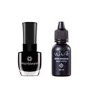 Kit Esmalte Ana Hickmann Dragão Negro + Gotas Secantes Vult Kit Esmalte Ana Hickmann Dragão Negro + Gotas Secantes Vult