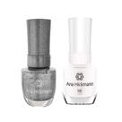 Kit Esmalte Glitter Classic Diamond Cinza +Base Ana Hickmann Kit Esmalte Glitter Classic Diamond Cinza +Base Ana Hickmann