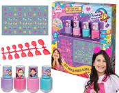 Kit Esmalte Infantil Unha Postiça E Adesivos Maria Clara JP