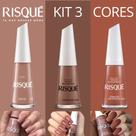 Kit Esmaltes Risqué Tons Cores Marrons Cremosos 8ml