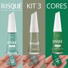Kit Esmaltes Risqué Tons Cores Verdes Azulados Cremosos 8ml