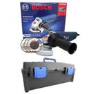 Kit Esmerilhadeira 4 1/2 Com 3 Discos Desbaste 850w 220v GWS 850 Bosch + Maleta