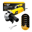 Kit Esmerilhadeira Angular 820w Com 5 Discos de Corte Inox 4.1/2 Fasterr