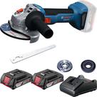 Kit Esmerilhadeira Bosch Gws 18v-8 Com 2 Baterias 2ah Carreg Kit Esmerilhadeira Bosch Gws 18v-8 Com 2 Baterias 2ah Carreg