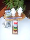 Kit Esotérico Tarô Rituais Sagrado oraculos Umbanda Quartinha fem masc Vela Baralho Orixas Turibulo Incenso Cx MDF