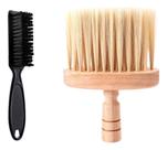 Kit Espanador E Escova De Disfarce Degrade Para Barbeiros Cor Preto Kit Espanador E Escova De Disfarce Degrade Para Barbeiros Cor Preto