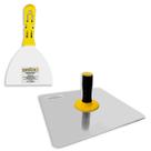 Kit Espátula 12,5cm Com Prato Para Massa 30cm Evolution Massa Argamassa Construção Civil Pedreiros Pintores Trabalho Impecável e Profissional