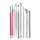 Kit Espátula Cutemax 9 Peças Profissional Manicure Pedicure Aço Inox