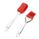 Kit Espátula E Pincel Culinário De Silicone Cabo Acrílico Desmontável Multiusos Para Pães Bolos