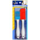 Kit Espatula E Pincel Silicone Culinário Cabo Acrílico Bolo