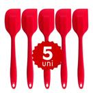 Kit Espátula Reta de Silicone Resistente Flexível Cozinhar Confeitar