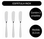 Kit Espátulas Manteiga Geleia Patê Inox Com 3 Unidades 15cm