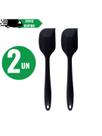 Kit Espátulas Preta Pão duro de Silicone Grande Espátula flexível Espátula culinária Utensílio de co