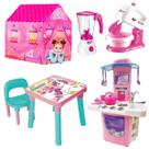 Kit Especial Brinquedos Menina Casinha de Princesa Rosa