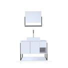 Kit Espelheira+balcao Hebrom Branco C/ripado 800x600x450 - Gabinetto
