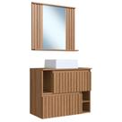 Kit Espelheira E Gabinete 70 Cm Com Cuba Branca Cj1000 Mell Faem Mell