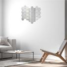 Kit Espelho Decorativo Acrílico Hexagonal 10 Peças Colmeia