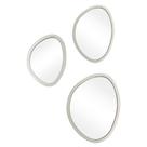 Kit Espelho Decorativo Orgânico Branco 35x50, 50x64 e 64x77 cm
