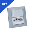 Kit Espelho Duplo Chanfrado 2 Interruptores e 2 Tomadas 20A