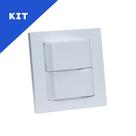 Kit Espelho Duplo Reto 2 Interruptores Branco