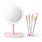Kit Espelho LED Makeup + Kit Pincéis Maquiagem Sereia 4 Pcs