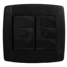 KIT - Espelho Placa 4X4 com suporte + 4 módulos interruptor simples + 2 módulos interruptor paralelo - Linha LEV Preta