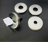 kit Espelho Roseta acabamento Fechadura porta Banheiro Inox Cromado