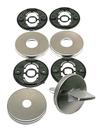 Kit Espelho Roseta Redonda Avulsa para Fechadura De Banheiro Inox Cromo Escovado Acetinado