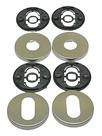 Kit Espelho roseta Redonda Avulsa para Fechadura Externa IMAB Inox Escovado Acetinado