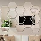 Kit Espelhos Adesivos Decorativos Hexágonos Acrílico Transforme Sua Casa Espelhado Decoração 12X11CM