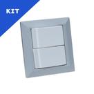Kit Espelhos de Tomadas Duplo Chanfrado com 2 Interruptores