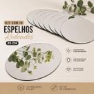 Kit Espelhos de Vidro 25 cm Suporte Decorativo Para Mesa Posta Decorada Sofisticada Kit Espelhos de Vidro 25 cm Suporte Decorativo Para Mesa Posta Decorada Sofisticada