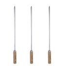 Kit Espeto Aço Inox Simples 70cm - 3 Peças