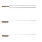 Kit Espeto Aço Niquel Duplo 75Cm - 3 Peças