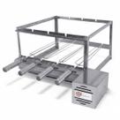 Kit Espeto Giratório Elétrico Brasa Grill 4 Espetos Tridentes Inox Suporta 10kg Total Motor Bivolt Silencioso para Churrasqueira 50cm