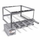 Kit Espeto Giratório Elétrico Brasa Grill 4 Espetos Tridentes Inox Suporta 10kg Total Motor Bivolt Silencioso para Churrasqueira 50cm