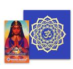 Kit Espiritual Tarô Indiano e Toalha Azul C/ Brilho 70cm