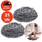 Kit Esponja Bucha De Aço Inox Limpeza Pesada Brilho Panela Grelha Casa Esponja Faxina