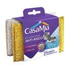 Kit Esponja Prateada e Dourada Louça Toque Macio Casamia