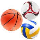 Kit Esporte 3 Bolas Vôlei Futebol e Basquete Tamanho Oficial