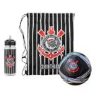 Kit Esportivo Bola De Futebol Garrafa 450ml C/ Canudo E Mochila Tipo Saco Ideal Pra Lazer Diversão Esporte Ao Ar Livre