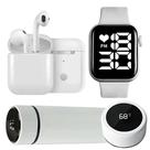 Kit Esportivo Completo Fone Bluetooth, Garrafa Térmica LED 500ml e Relógio Digital Smart Conforto e Estilo para Atividades