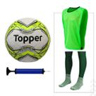 Kit esportivo futebol completo - bola + bomba, colete e meiao