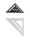 KIT ESQUADRO ALUMINIO 12" e 18CM TRIANGULAR PARABONI