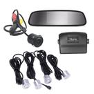 Kit Estacionamento Sensor Câmera Retrovisor c/Tela Cor Prata