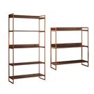 Kit Estante Guaecá 180x95 E Aparador Industrial 3 Prateleiras Córdoba 100x95cm Cobre/Imbuia Kit Estante Guaecá 180x95 E Aparador Industrial 3 Prateleiras Córdoba 100x95cm Cobre/Imbuia