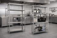 Kit Estante Inox Cozinha Industrial 4 e 5 Prateleiras Comercial