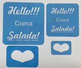 Kit estêncil "Hello" + coração